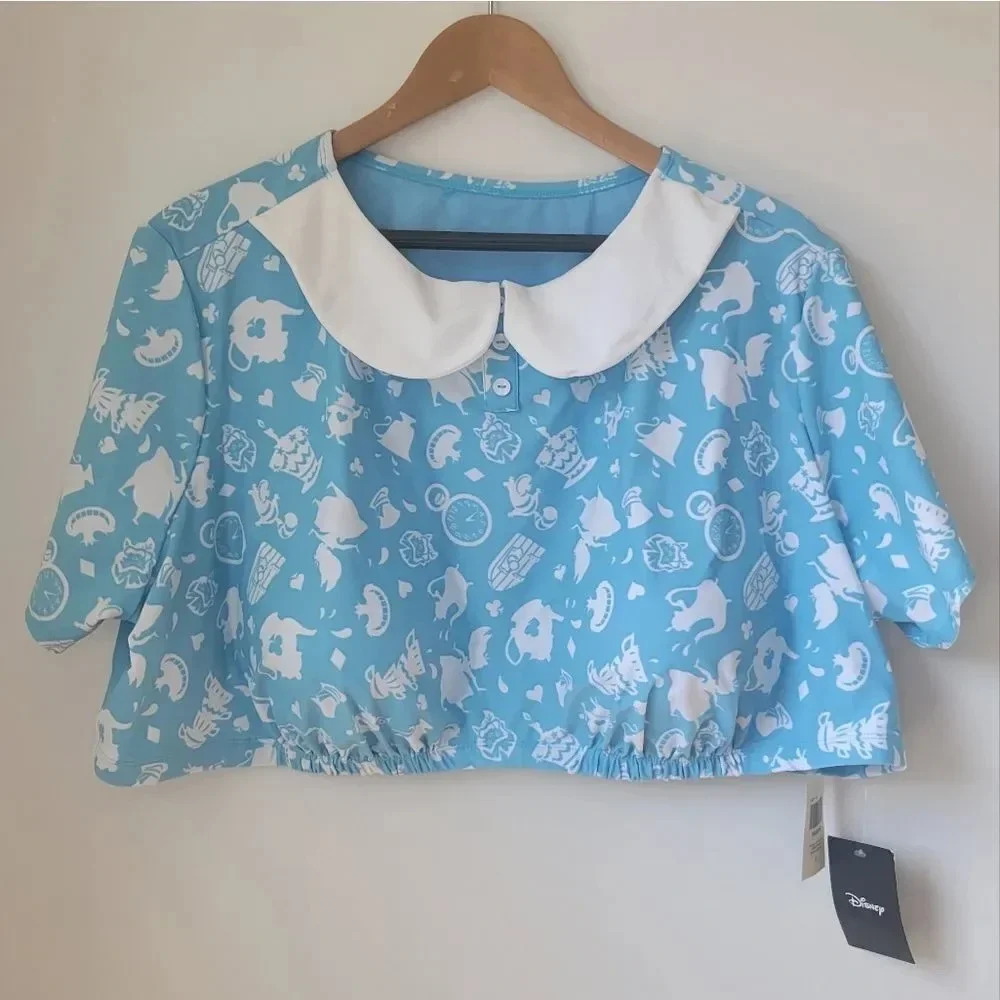 Hot Topic Disney Alice In‎ Wonderland Collar Swim Top Size 5x - Picture 2 of 6